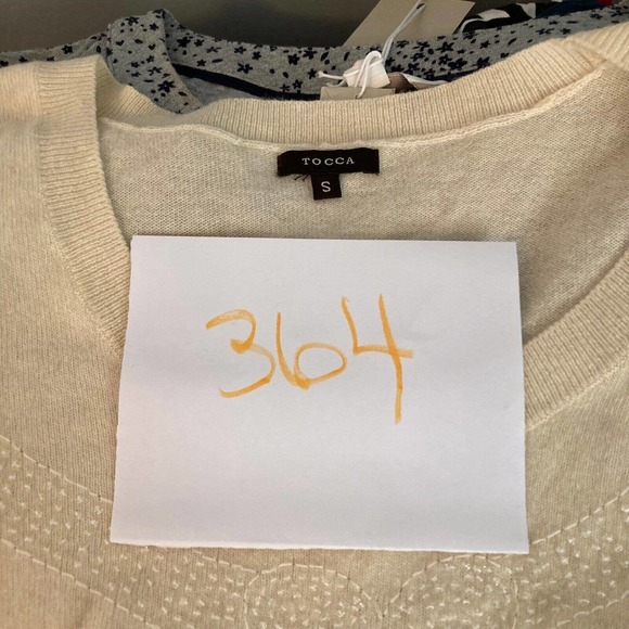 Tocca Sweater Womens Sz S Ivory Embroidered Bow Lambswool Cashmere - Picture 11 of 11